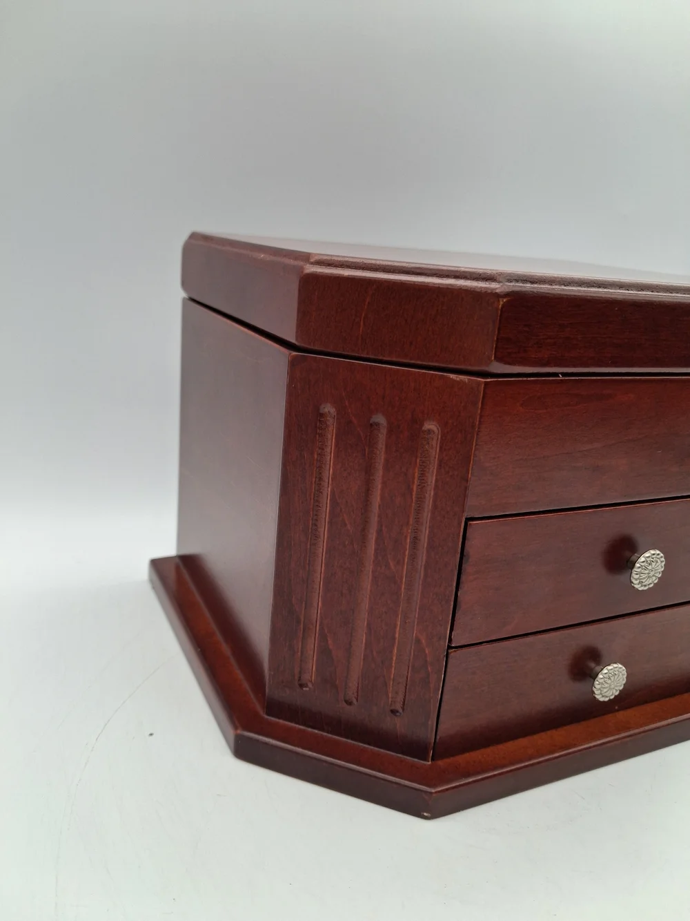 Bombay Classic Mahogany Wood Jewelry Organizer with Drawers No Key